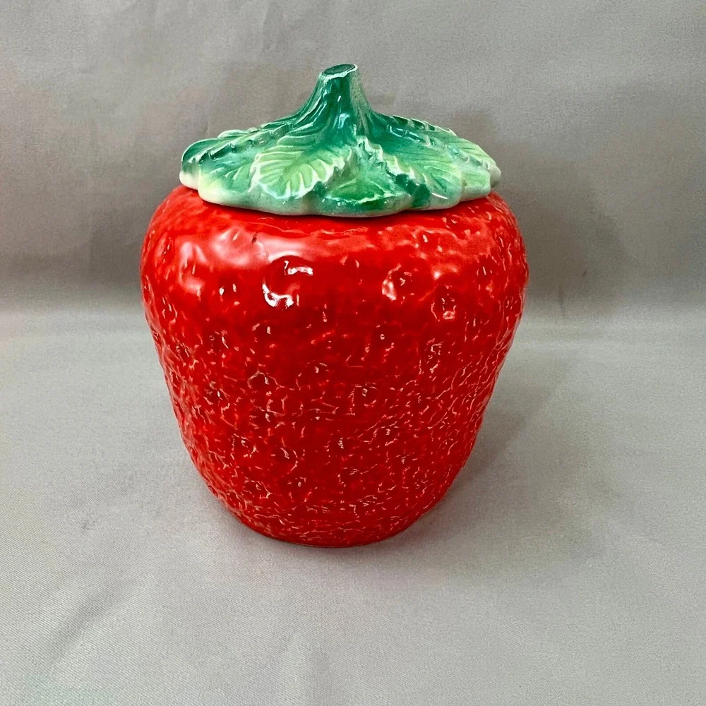 Sur La Table Strawberry Jam Jar Small Red Good Italian Ceramic Lidded Pot